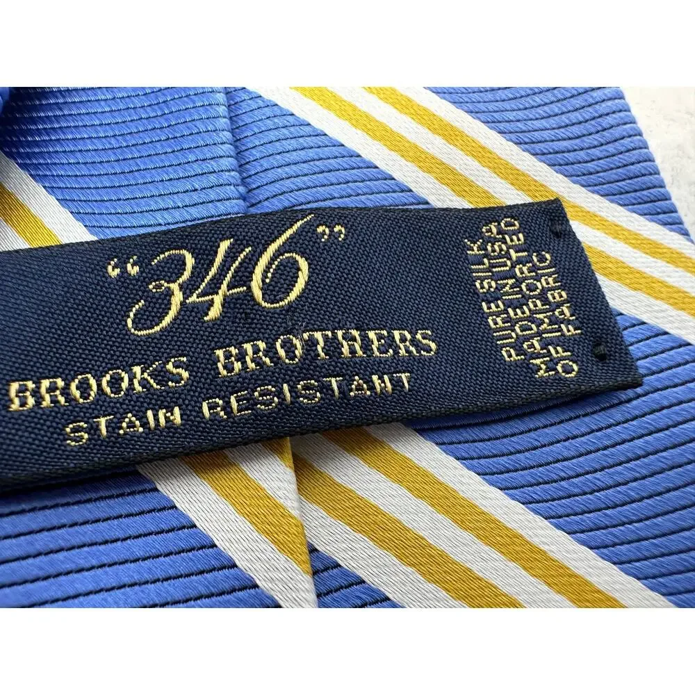 Brooks Brothers Blue and Yellow Striped Silk Tie